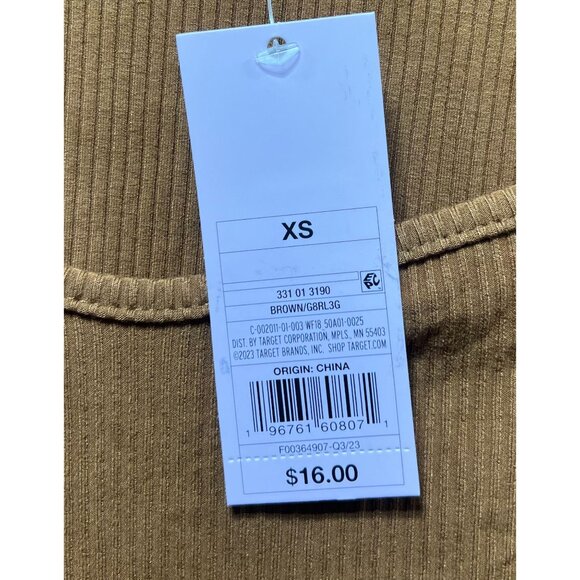 Wild Fable - Women's Long Sleeve Sweetheart Neck Shirt - Brown - Extra Small - Picture 8 of 13